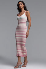 Load image into Gallery viewer, Lucy Resort Contour Sleeveless Stripe Knit Maxi Dress