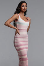 Load image into Gallery viewer, Lucy Resort Contour Sleeveless Stripe Knit Maxi Dress