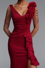 Load image into Gallery viewer, Mercy Romantic Contour V Neck Pleated Floral Maxi Dress