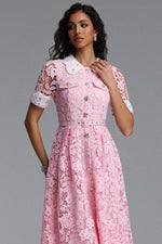 Load image into Gallery viewer, Sagona Classic Tailored Short Sleeve Rhinestone Floral Lace Maxi Dress
