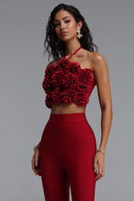 Load image into Gallery viewer, Ferean Stylish Halter Floral Mini Top And Slim Bandage Pants Two-Piece Set