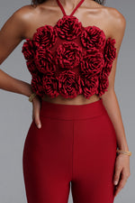 Load image into Gallery viewer, Ferean Stylish Halter Floral Mini Top And Slim Bandage Pants Two-Piece Set