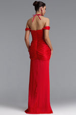 Load image into Gallery viewer, Fredrika Sexy Halter Off Shoulder Ruffle Lace Maxi Dress