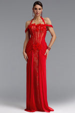 Load image into Gallery viewer, Fredrika Sexy Halter Off Shoulder Ruffle Lace Maxi Dress
