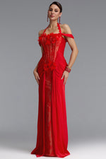 Load image into Gallery viewer, Fredrika Sexy Halter Off Shoulder Ruffle Lace Maxi Dress
