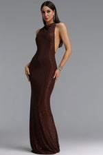 Load image into Gallery viewer, Dorothea Minimalist Contour Sleeveless Rhinestone Knitted Maxi Dress