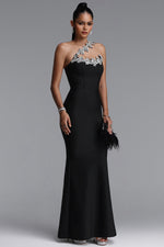 Load image into Gallery viewer, Islay Glamorous One Shoulder Rhinestone Mermaid Bandage Maxi Dress