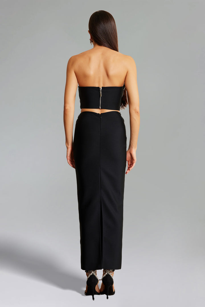 Eleganza Flrs With Diamonds Bandage Two-Piece Set