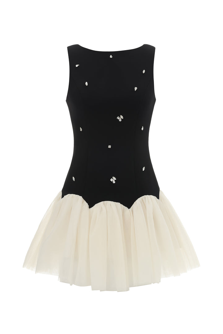 Salamo Sleeveless Diamond Mini Dress