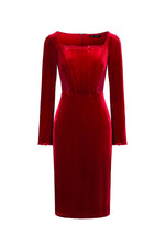 Load image into Gallery viewer, Hatice Long Sleeves Corset Midi Dress