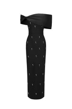 Load image into Gallery viewer, Palez Sleeveless One Shoulder Diamond Bow Bandage Maxi Dress