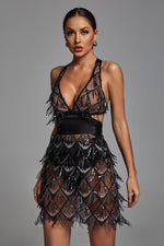 Load image into Gallery viewer, Louisa Mini Dress - Black - Bellabarnett